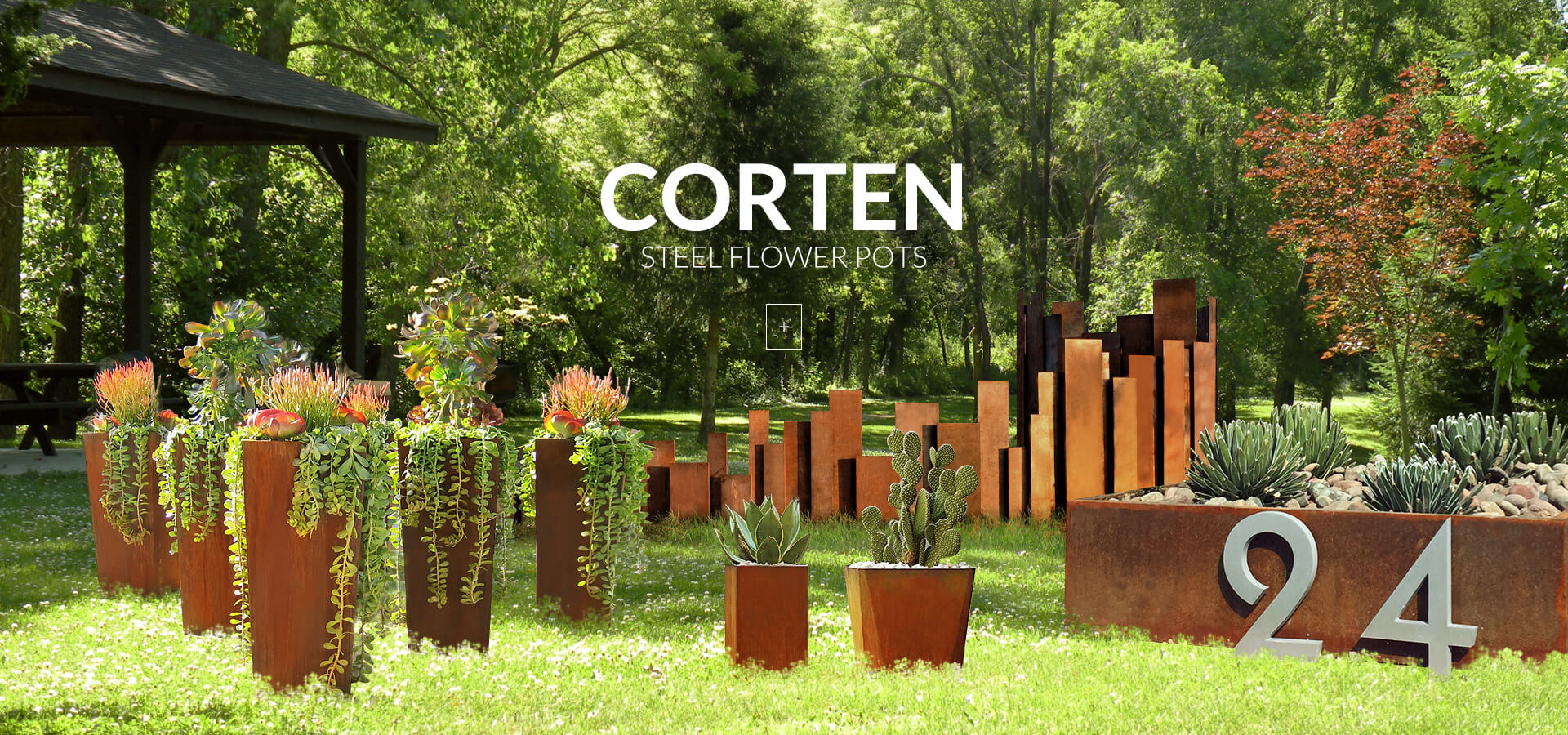 Corten lawn edging